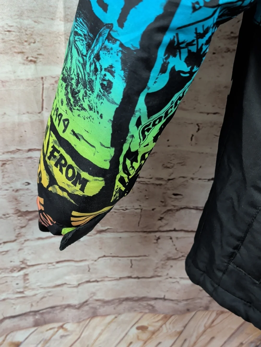 Hurley Neon Graphic Zip-Up Puffer Jacket Boy's Medium Like New